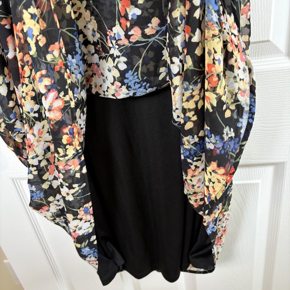 Tommy Hilfiger Sleeveless Dress Size 14 Floral Chiffon A-Line Knee-Length - Picture 7 of 12